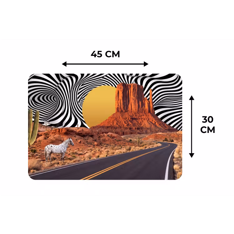 Tischset - 6 Stück - Pferd – Wüste – Natur - Paard - Woestijn - Natuur Placemat vinyl groot