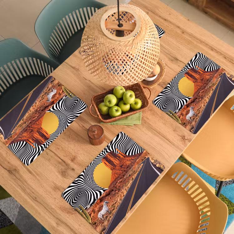 Tischset - 6 Stück - Pferd – Wüste – Natur - Paard - Woestijn - Natuur Placemat vinyl groot