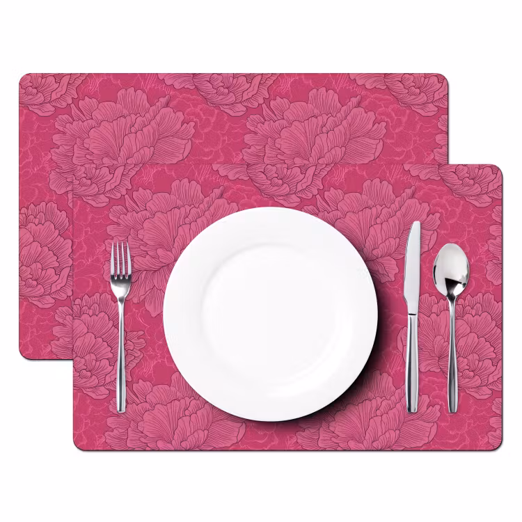 Pioenrozen - Energiek - Roze Placemat vinyl groot 368 -zzsfeer2_Kitchenyeah-website