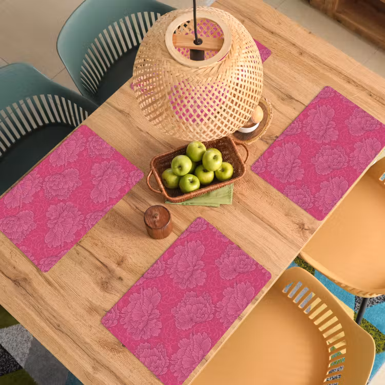 Pioenrozen - Energiek - Roze Placemat vinyl groot 368 -zzsfeer5_Kitchenyeah-website