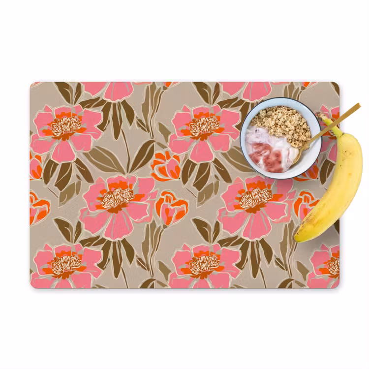 Pioenrozen - Patroon - Roze Placemat vinyl groot 368 -zzzproduct_Kitchenyeah-website
