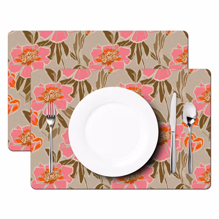 Pioenrozen - Patroon - Roze Placemat vinyl groot 368 -zzsfeer2_Kitchenyeah-website