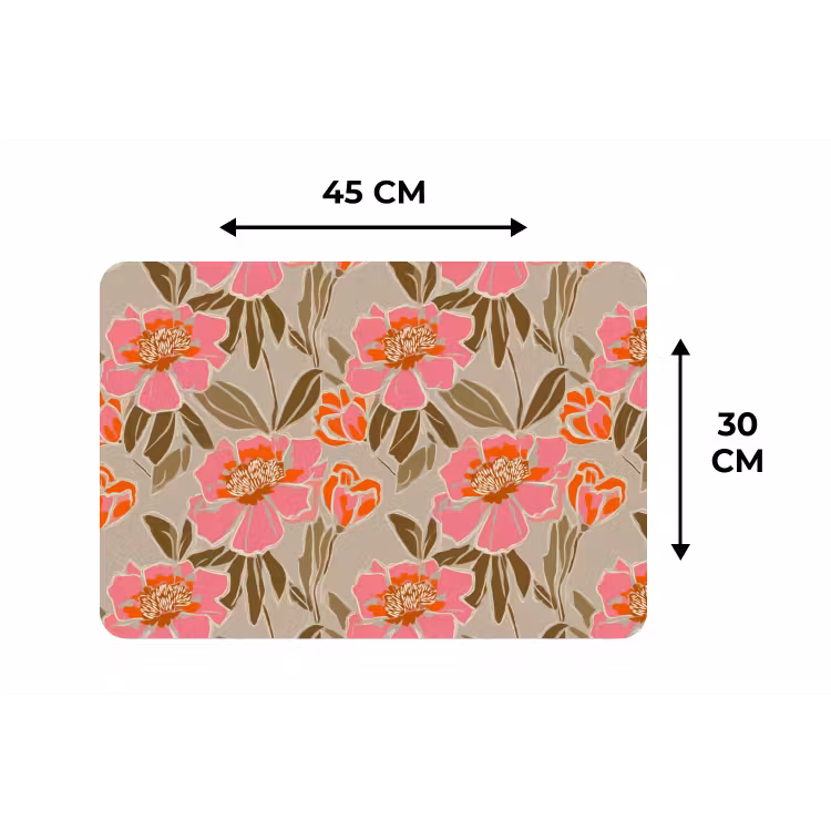 Pioenrozen - Patroon - Roze Placemat vinyl groot 368 -specs