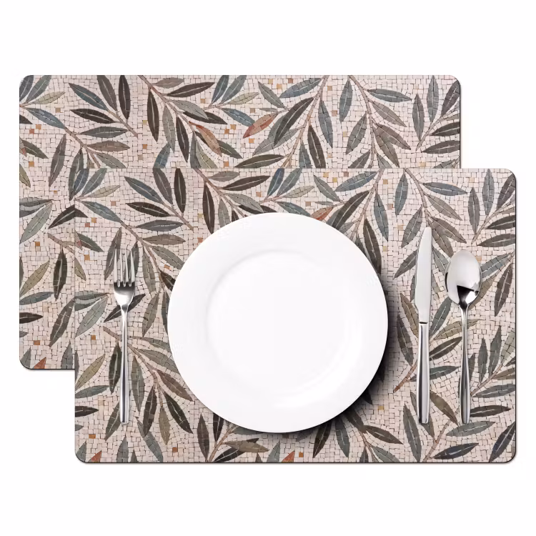 Plant - Blad - Mozaïek - Groen Placemat vinyl groot -zzsfeer2_Kitchenyeah-website