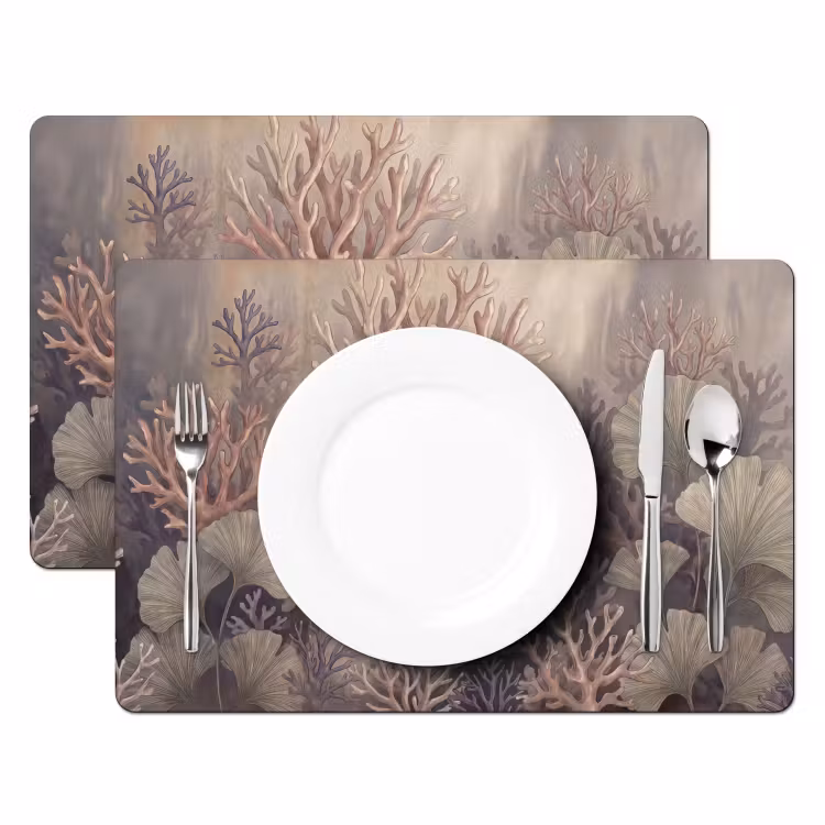 Plant - Bladeren - Zee - Illustratie - Groen Placemat vinyl groot -zzsfeer2_Kitchenyeah-website