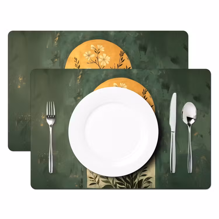 Plant - Bloemen - Wit Placemat vinyl groot -zzsfeer2_Kitchenyeah-website
