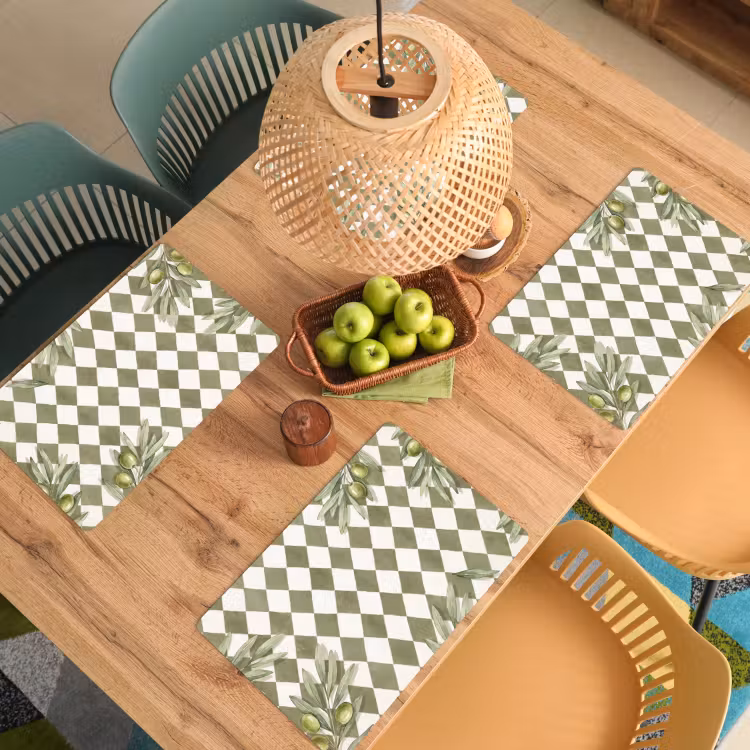 Plant - Olijftakken - Waterverf - Mediterraan - Groen Placemat vinyl groot -zzsfeer5_Kitchenyeah-website