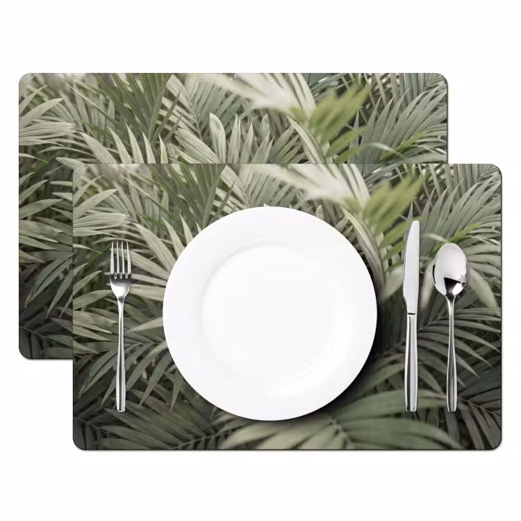 Plant - Palmbladeren - Natuur - Groen Placemat vinyl groot -zzsfeer2_Kitchenyeah-website