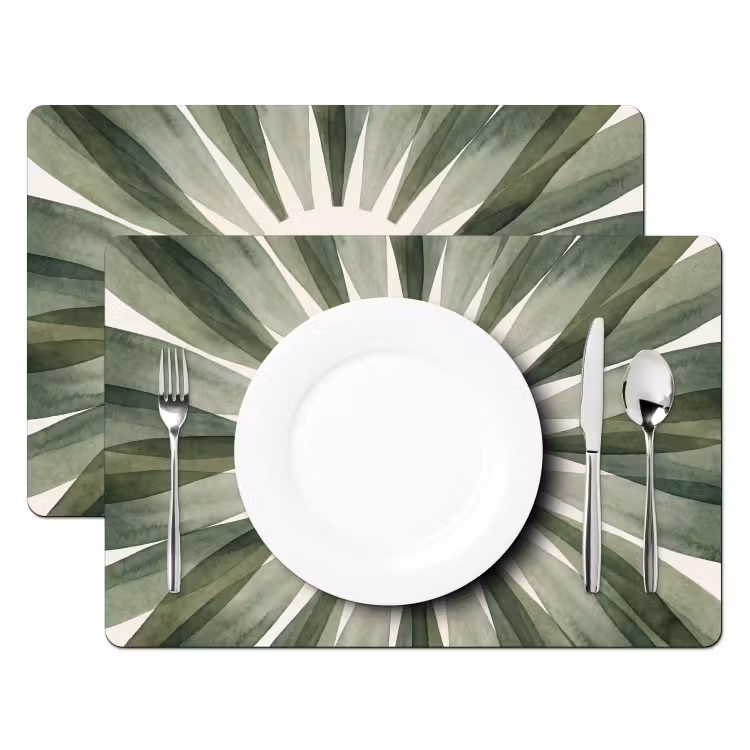 Planten - Abstract - Waterverf - Groen - Natuur Placemat vinyl groot -zzsfeer2_Kitchenyeah-website