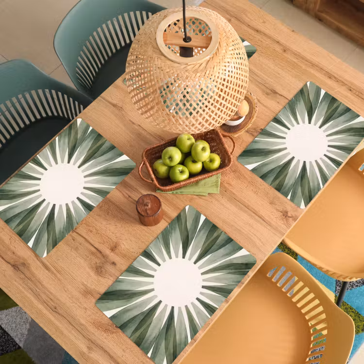 Planten - Abstract - Waterverf - Groen - Natuur Placemat vinyl groot -zzsfeer5_Kitchenyeah-website