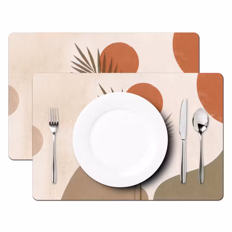 Planten - Bladeren - Abstract - Modern - Beige Placemat vinyl groot -zzsfeer2_Kitchenyeah-website