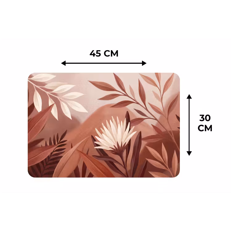 Planten - Bladeren - Botanisch - Modern - Bruin Placemat vinyl groot -specs