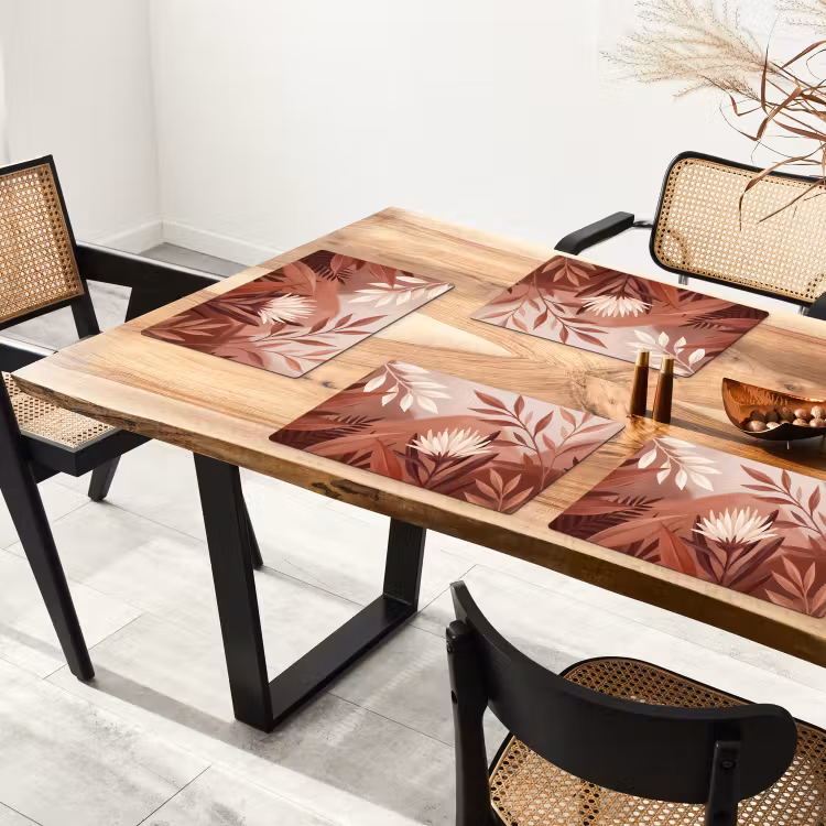 Planten - Bladeren - Botanisch - Modern - Bruin Placemat vinyl groot -zzsfeer4_Kitchenyeah-website