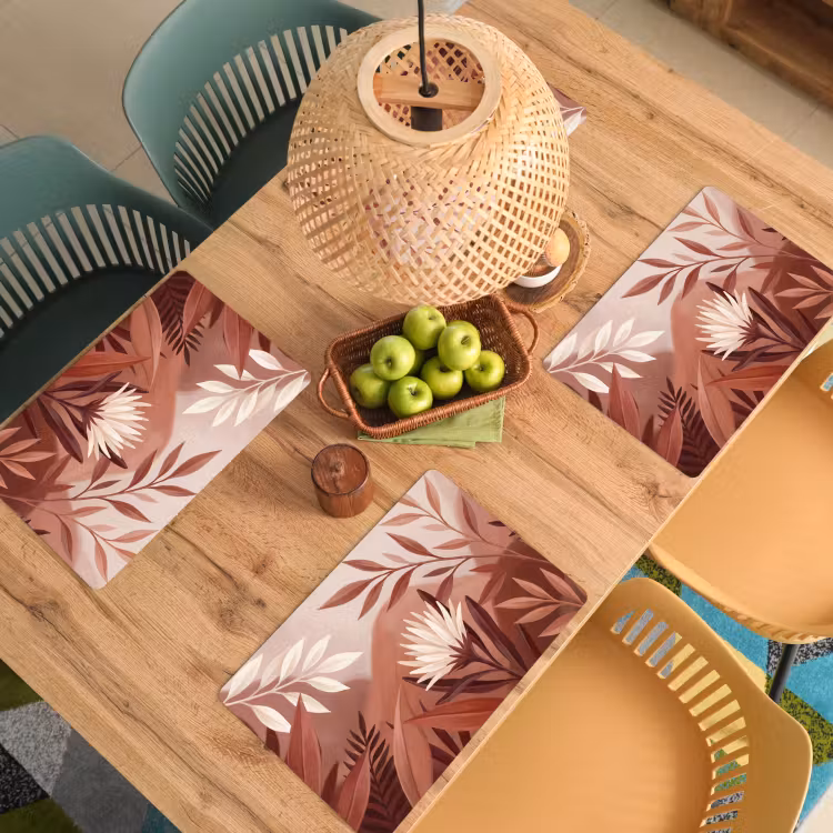 Planten - Bladeren - Botanisch - Modern - Bruin Placemat vinyl groot -zzsfeer5_Kitchenyeah-website