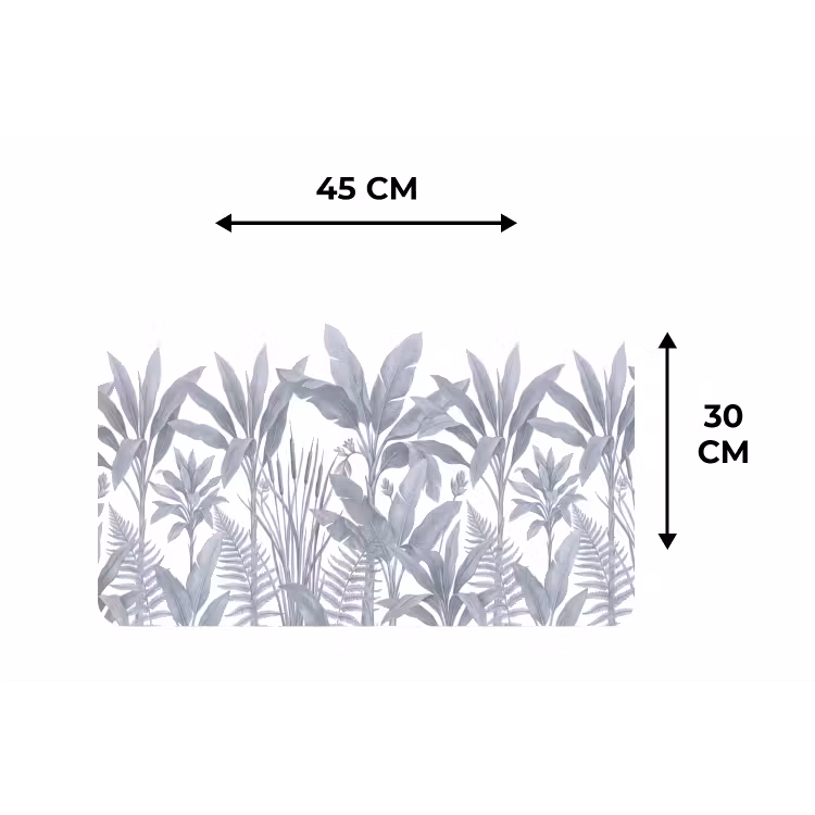 Planten - Bladeren - Natuur - Grijs Placemat vinyl groot -specs