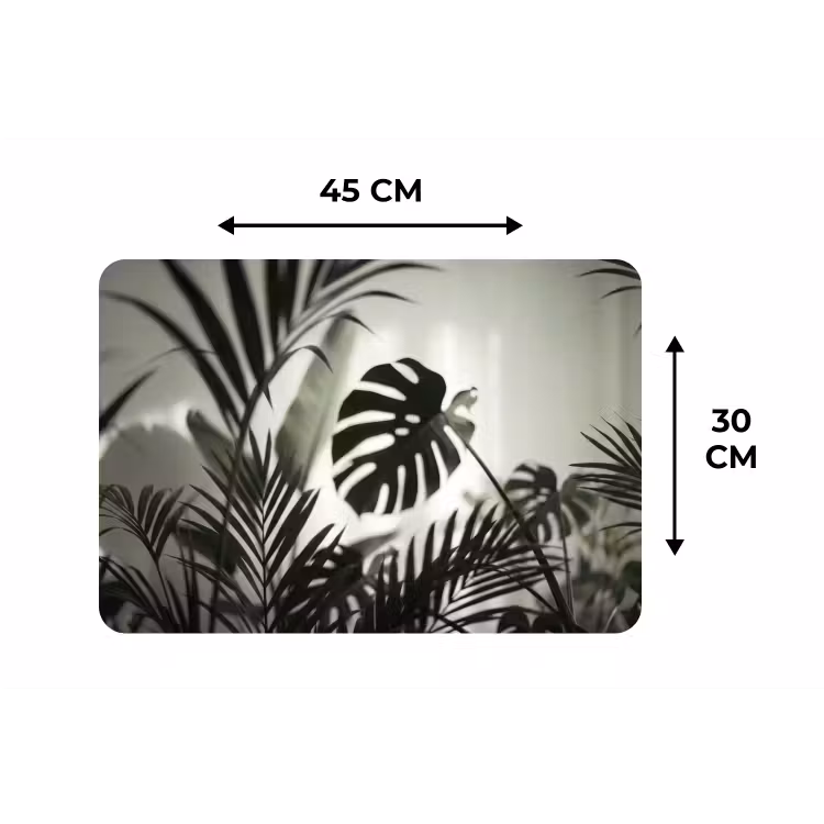 Planten - Bladeren - Natuur - Minimalistisch - Groen Placemat vinyl groot -specs