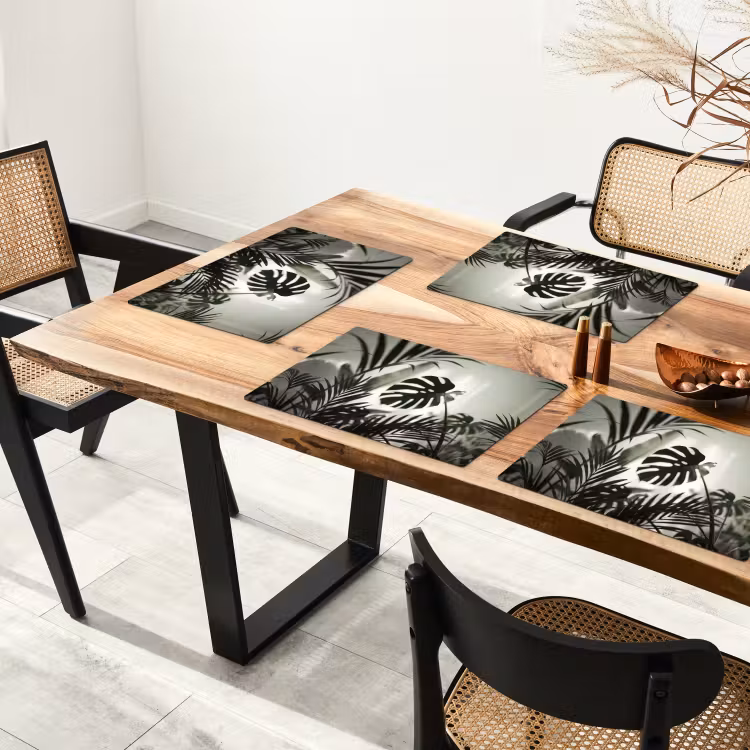 Planten - Bladeren - Natuur - Minimalistisch - Groen Placemat vinyl groot -zzsfeer4_Kitchenyeah-website