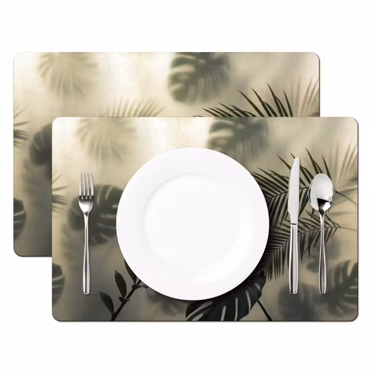 Planten - Bladeren - Schaduwen - Groen - Modern Placemat vinyl groot -zzsfeer2_Kitchenyeah-website