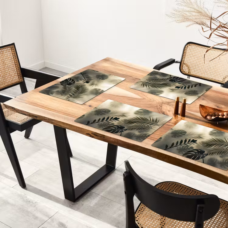 Planten - Bladeren - Schaduwen - Groen - Modern Placemat vinyl groot -zzsfeer4_Kitchenyeah-website