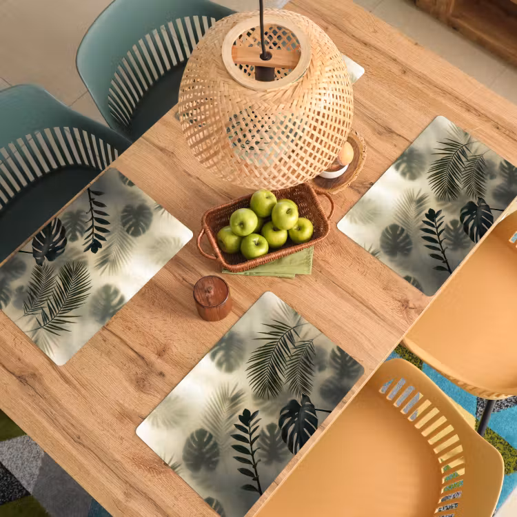 Planten - Bladeren - Schaduwen - Groen - Modern Placemat vinyl groot -zzsfeer5_Kitchenyeah-website