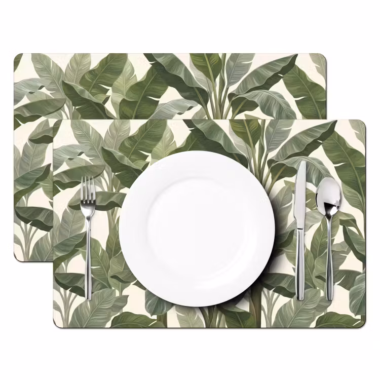 Planten - Bladeren - Tropisch - Groen Placemat vinyl groot -zzsfeer2_Kitchenyeah-website