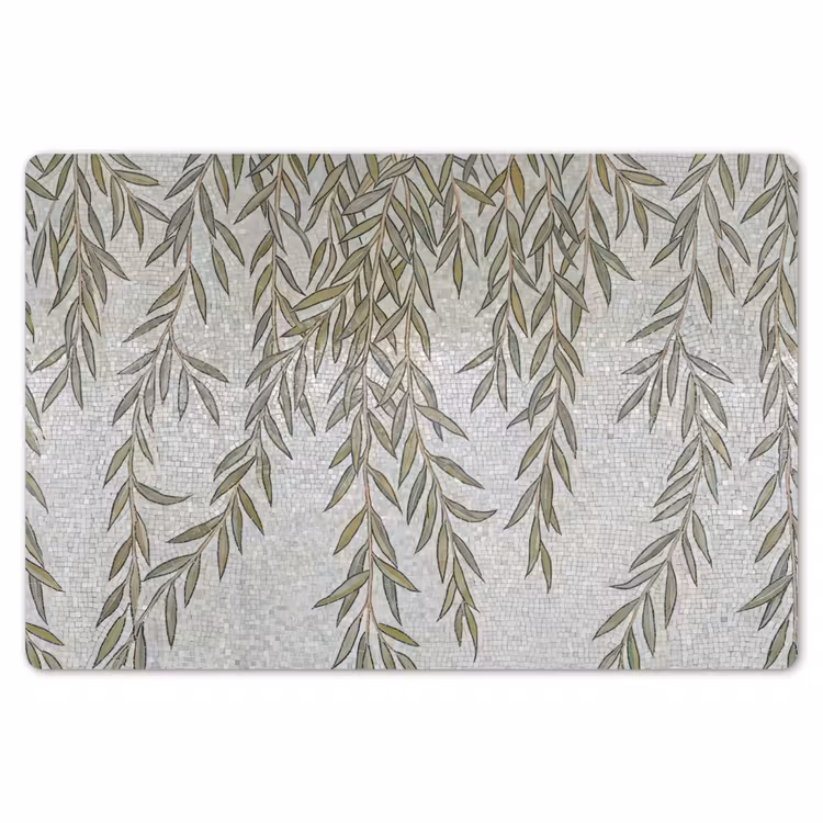 Planten - Mozaïek - Patroon - Groen - Blauw Placemat vinyl groot -zzsfeer1_Kitchenyeah-website