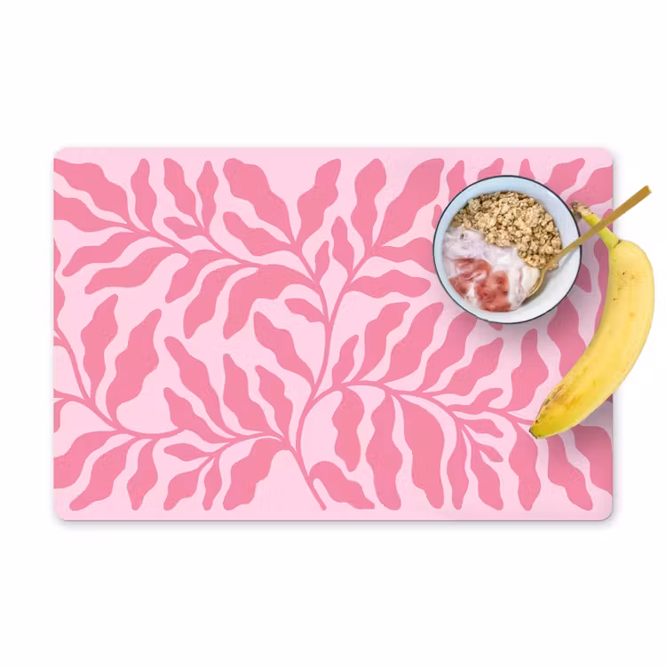 Planten - Organisch - Abstract - Modern - Roze Placemat vinyl groot -zzzproduct_Kitchenyeah-website