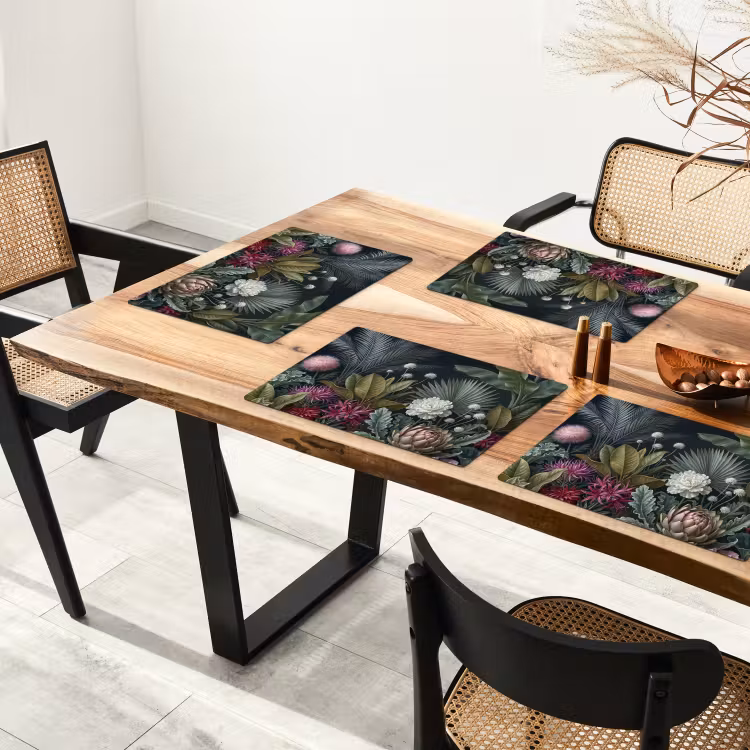 Planten - Tropisch - Botanisch - Donker - Groen Placemat vinyl groot -zzsfeer4_Kitchenyeah-website