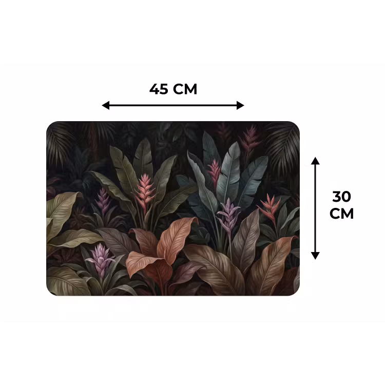 Planten - Tropisch - Jungle - Donker - Natuur Placemat vinyl groot -specs