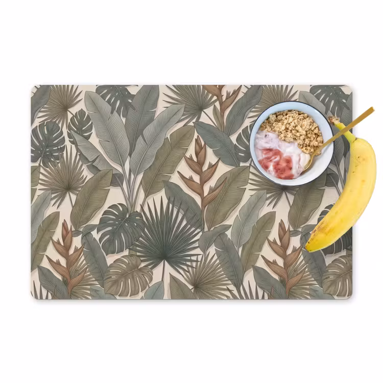 Planten - Tropisch - Natuur - Illustratie - Groen Placemat vinyl groot -zzzproduct_Kitchenyeah-website