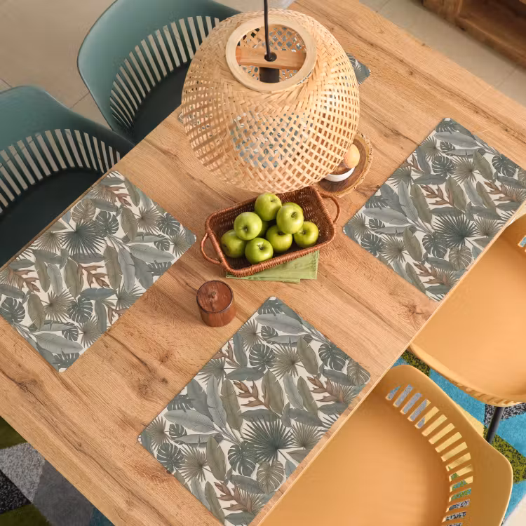 Planten - Tropisch - Natuur - Illustratie - Groen Placemat vinyl groot -zzsfeer5_Kitchenyeah-website
