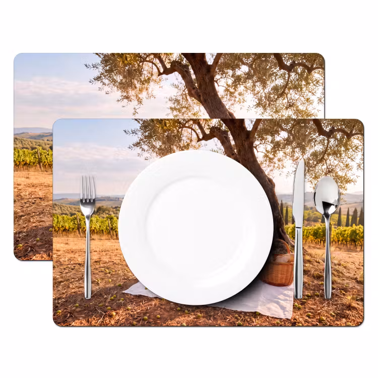 Picknick - Wijngaard - Landschap - Zomer - Eten Placemat vinyl groot -zzsfeer2_Kitchenyeah-website