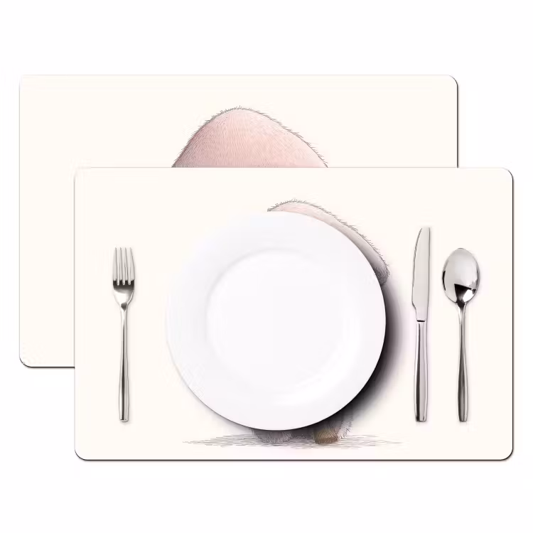 Paddenstoel - Konijn - Roze Placemat vinyl groot -zzsfeer2_Kitchenyeah-website