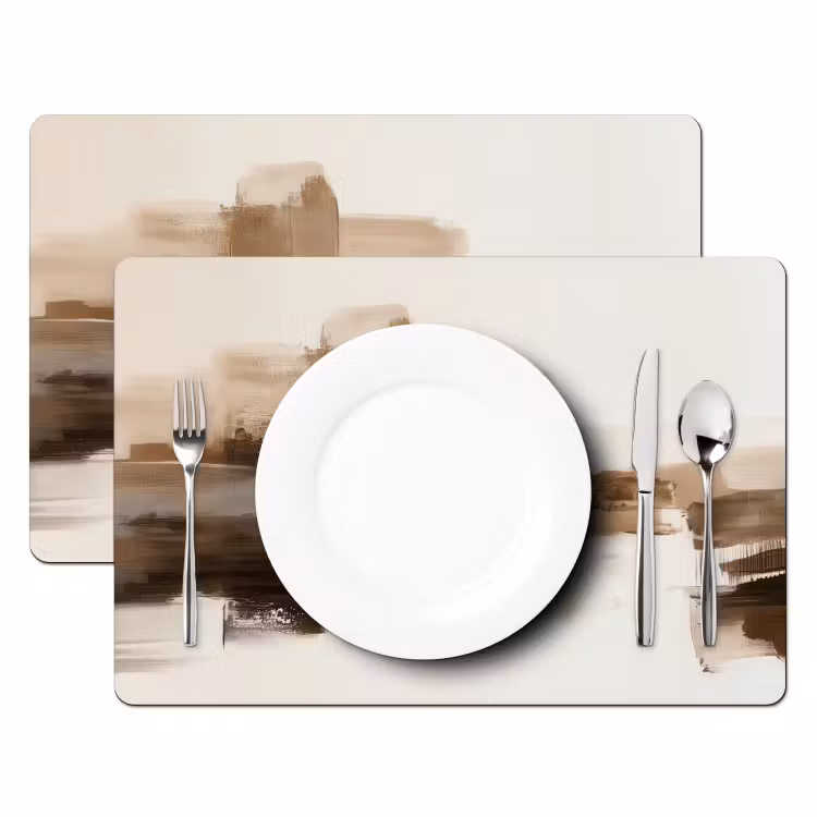 Penseelstreken - Abstract landschap - Rust Placemat vinyl groot -zzsfeer2_Kitchenyeah-website