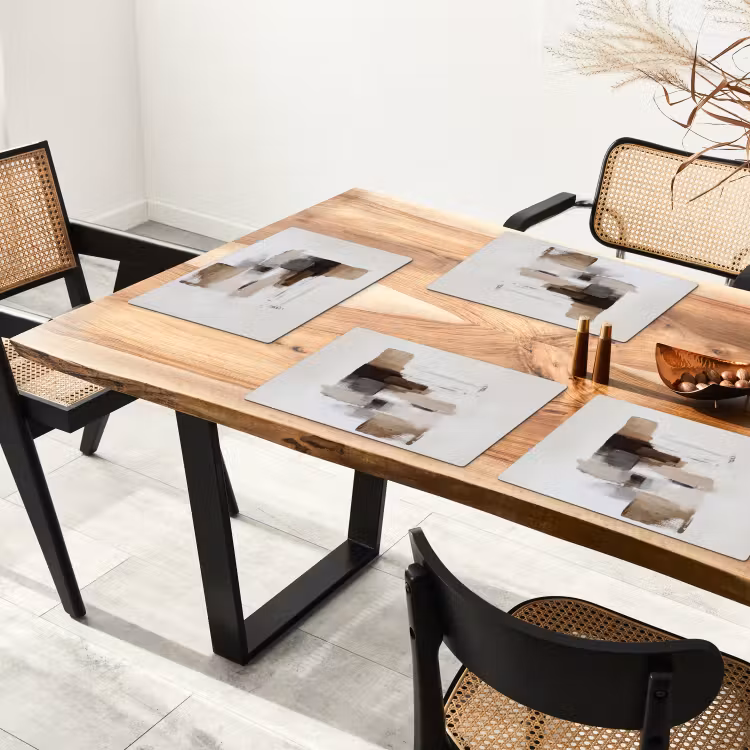 Penseelstreken - Balans - Beige - Bruin Placemat vinyl groot -zzsfeer4_Kitchenyeah-website