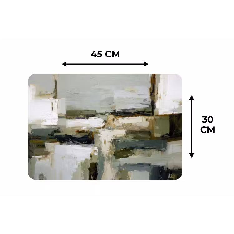 Penseelstreken - Groen - Abstract - Japandi Placemat vinyl groot -specs
