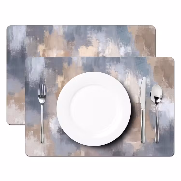 Penseelstreken - Schilderij - Beige Placemat vinyl groot -zzsfeer2_Kitchenyeah-website