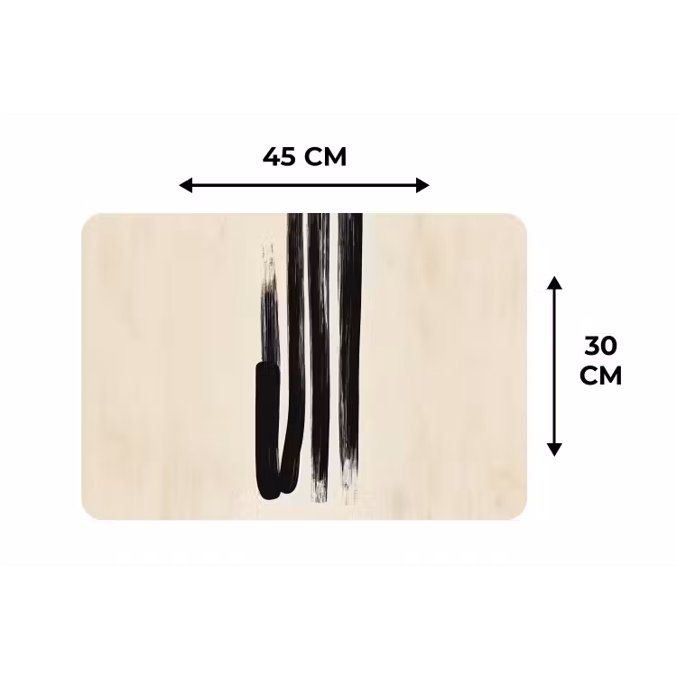 Penseelstreken - Verticaal - Zwart Placemat vinyl groot -specs