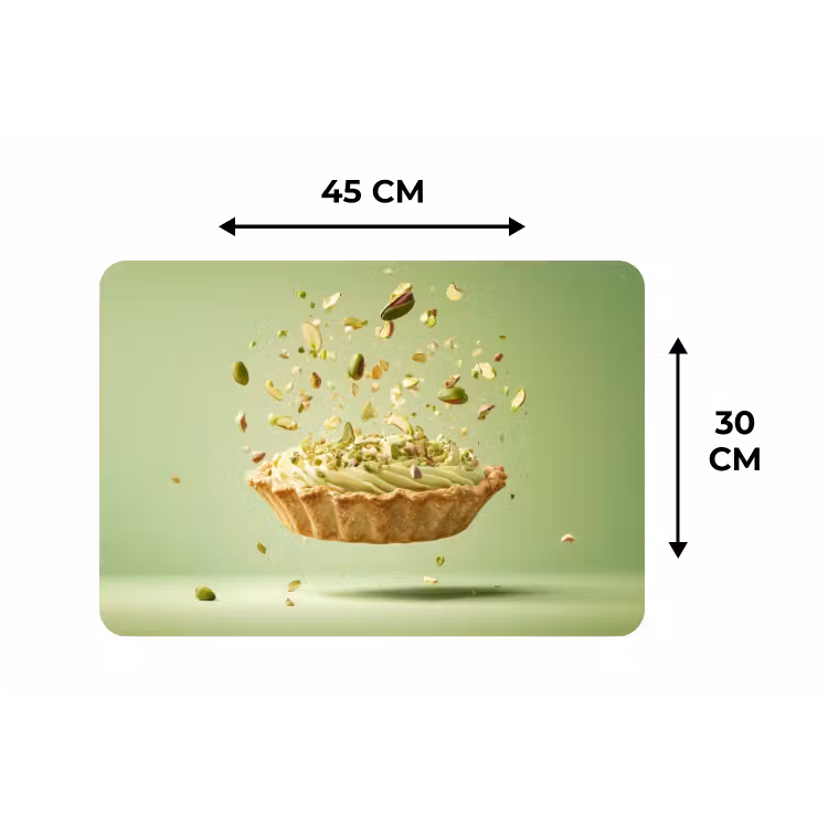 Pistache - Taart - Noten - Eten Placemat vinyl groot -specs