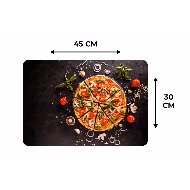 Pizza - Groente - Kruiden - Keuken - Industrieel Placemat vinyl groot -specs