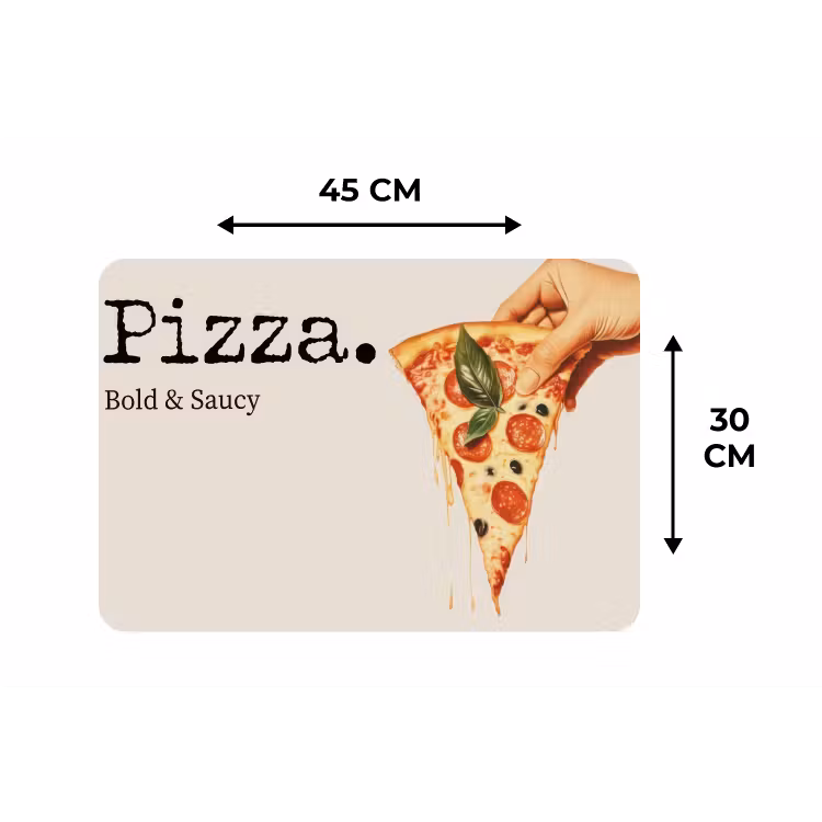 Pizza - Kaas - Pepperoni Placemat vinyl groot -specs