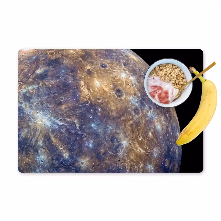 Tischset - 6 Stück - Planet – Krater – Weltraum - Planeet - Kraters - Ruimte Placemat vinyl groot