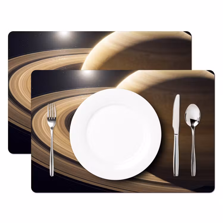 Tischset - 6 Stück - Planet – Ringe – Weltraum - Planeet - Ringen - Ruimte Placemat vinyl groot