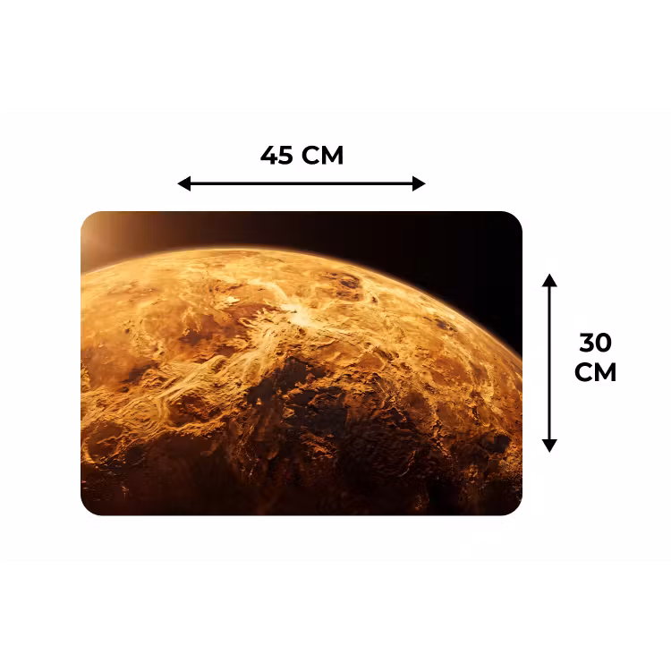 Tischset - 6 Stück - Planet – Weltraum – Orange - Planeet - Ruimte - Oranje Placemat vinyl groot