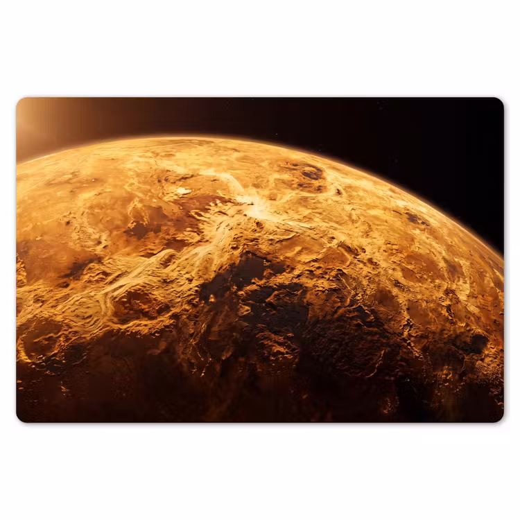 Tischset - 6 Stück - Planet – Weltraum – Orange - Planeet - Ruimte - Oranje Placemat vinyl groot
