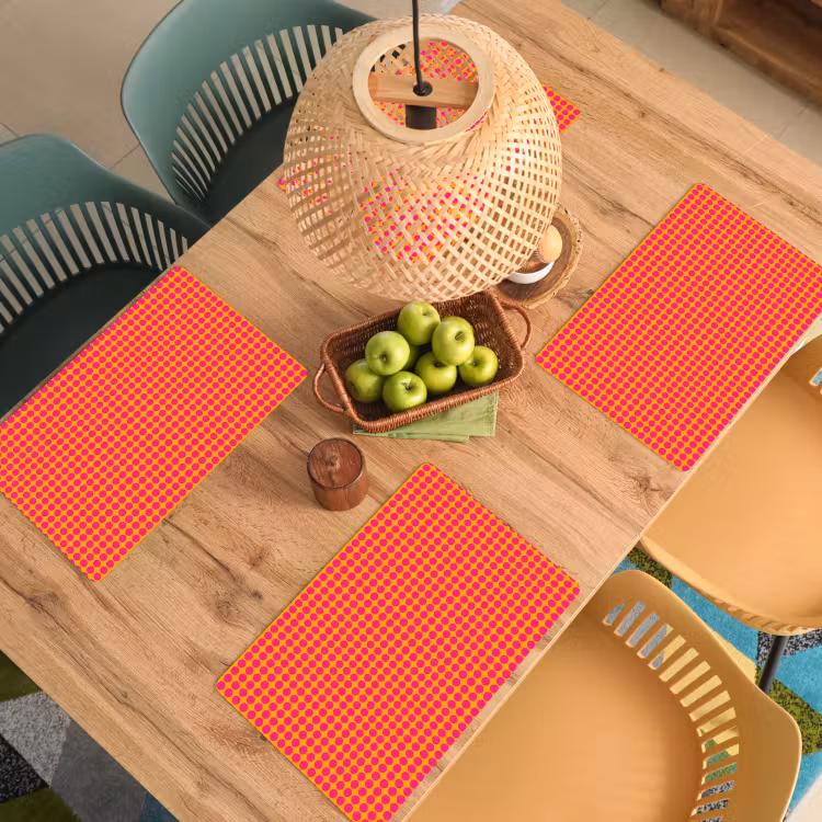Stippen - Patroon - Oranje Placemat vinyl groot 368 -zzsfeer5_Kitchenyeah-website