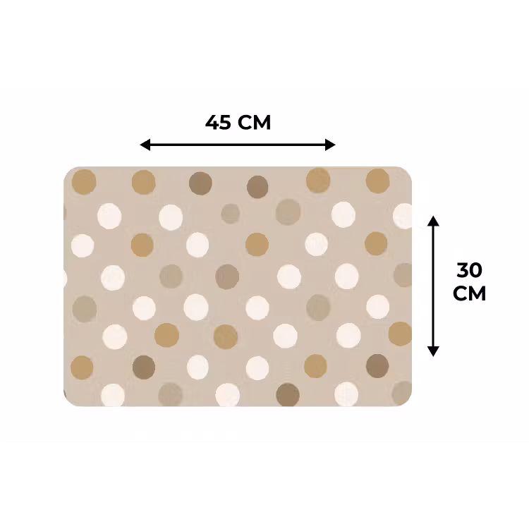Polka - Dots - Beige Placemat vinyl groot 368 -specs