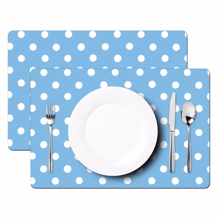 Polka - Dots - Blauw Placemat vinyl groot 368 -zzsfeer2_Kitchenyeah-website