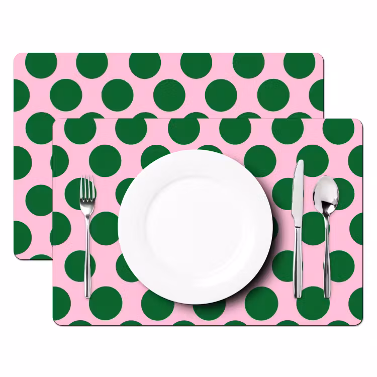 Polkadots - Patroon - Groen Placemat vinyl groot 368 -zzsfeer2_Kitchenyeah-website