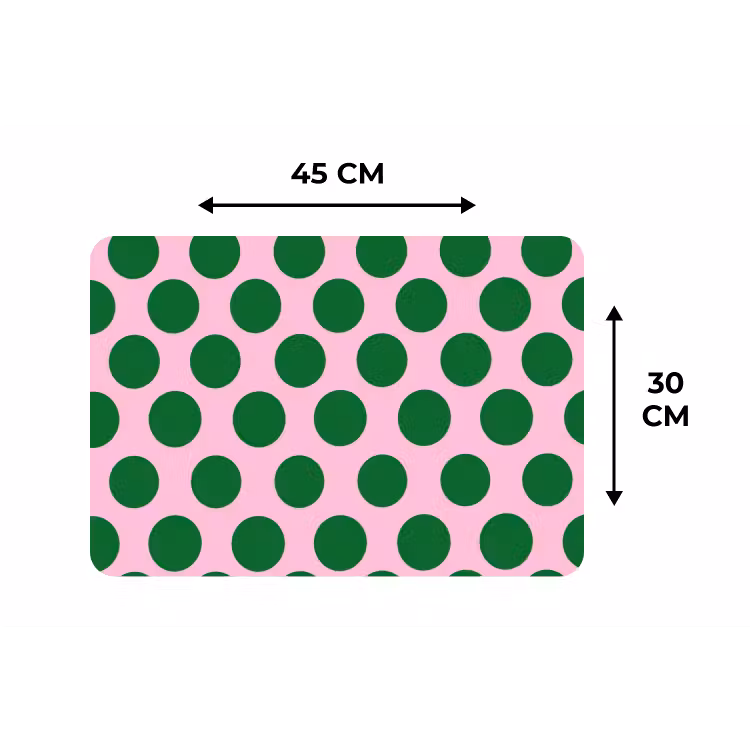 Polkadots - Patroon - Groen Placemat vinyl groot 368 -specs